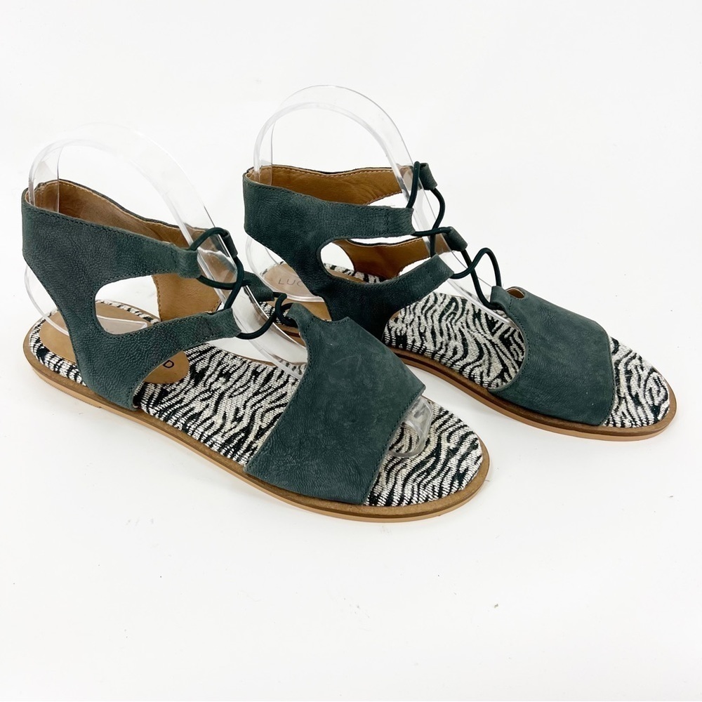✅ Lucky Brand Women's Feray‎ Flat Sandal GREEN SIZE 7